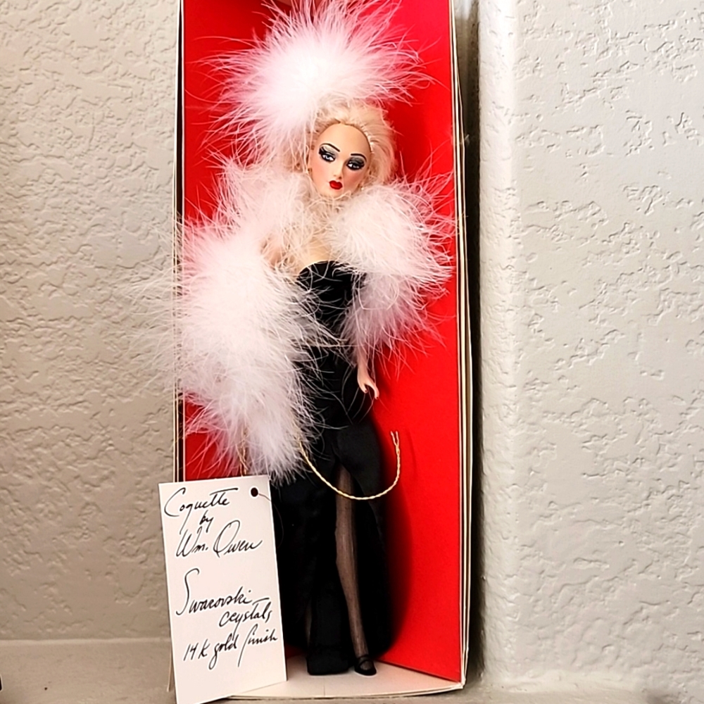 Vintage Discontinued Barbie with Swarovski Crystal & Gold Earings